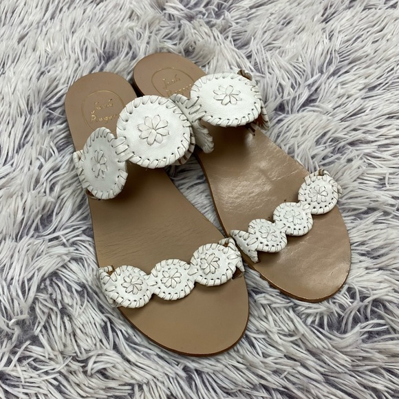 Jack Rogers White Lauren Slip On Sandals Size 9 - Picture 2 of 7